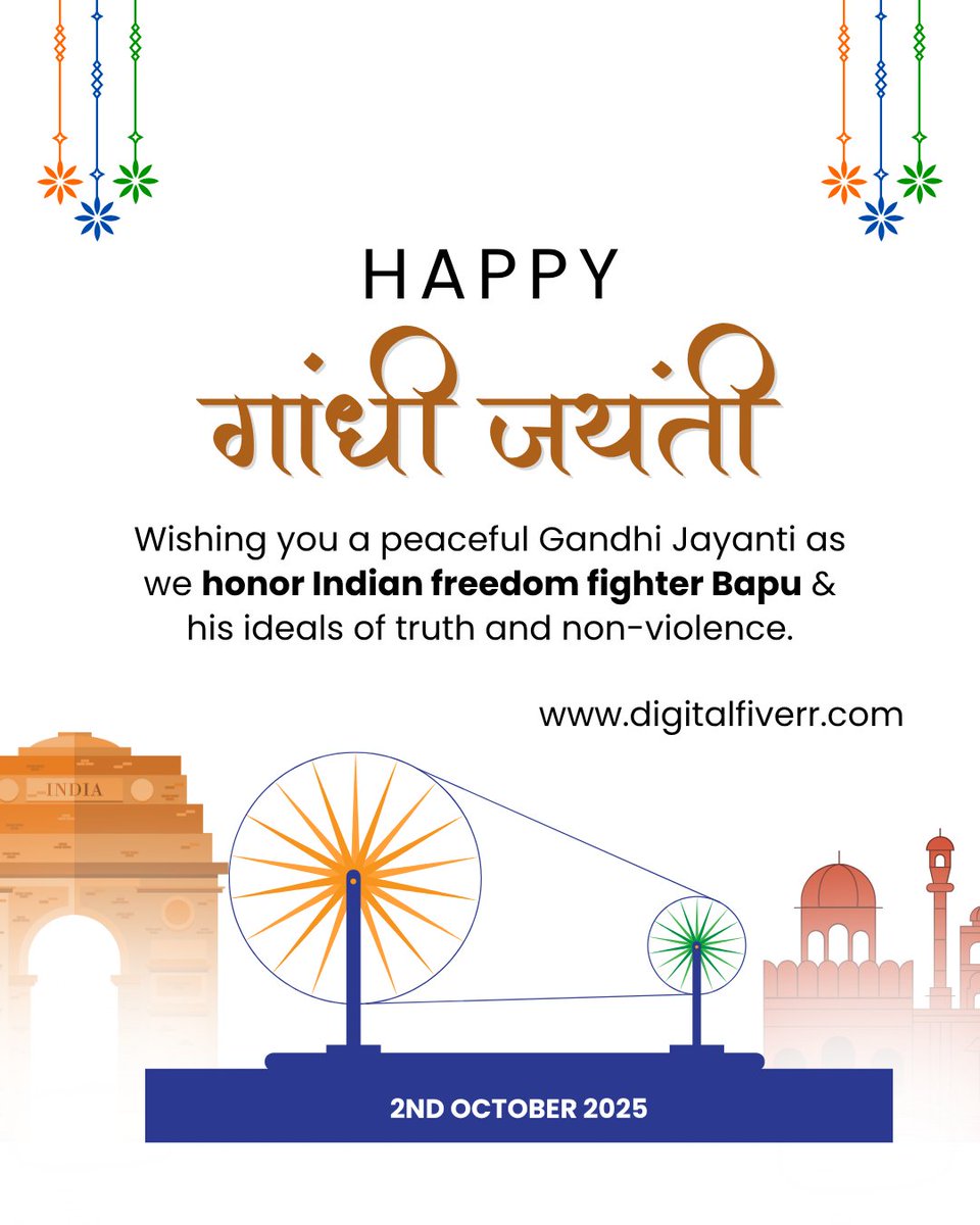 DigitalFiverr2's tweet photo. ✨ “Be the change you wish to see in the world.” – Mahatma Gandhi ✨

Team DigitalFiverr Technologies wishes you a peaceful and inspiring Gandhi Jayanti. 🕊️🌍

#GandhiJayanti #DigitalFiverrTechnologies #BeTheChange #Peace #Inspiration #digitalfiverr #विजयादशमी https://t.co/IkkEgtoPF7