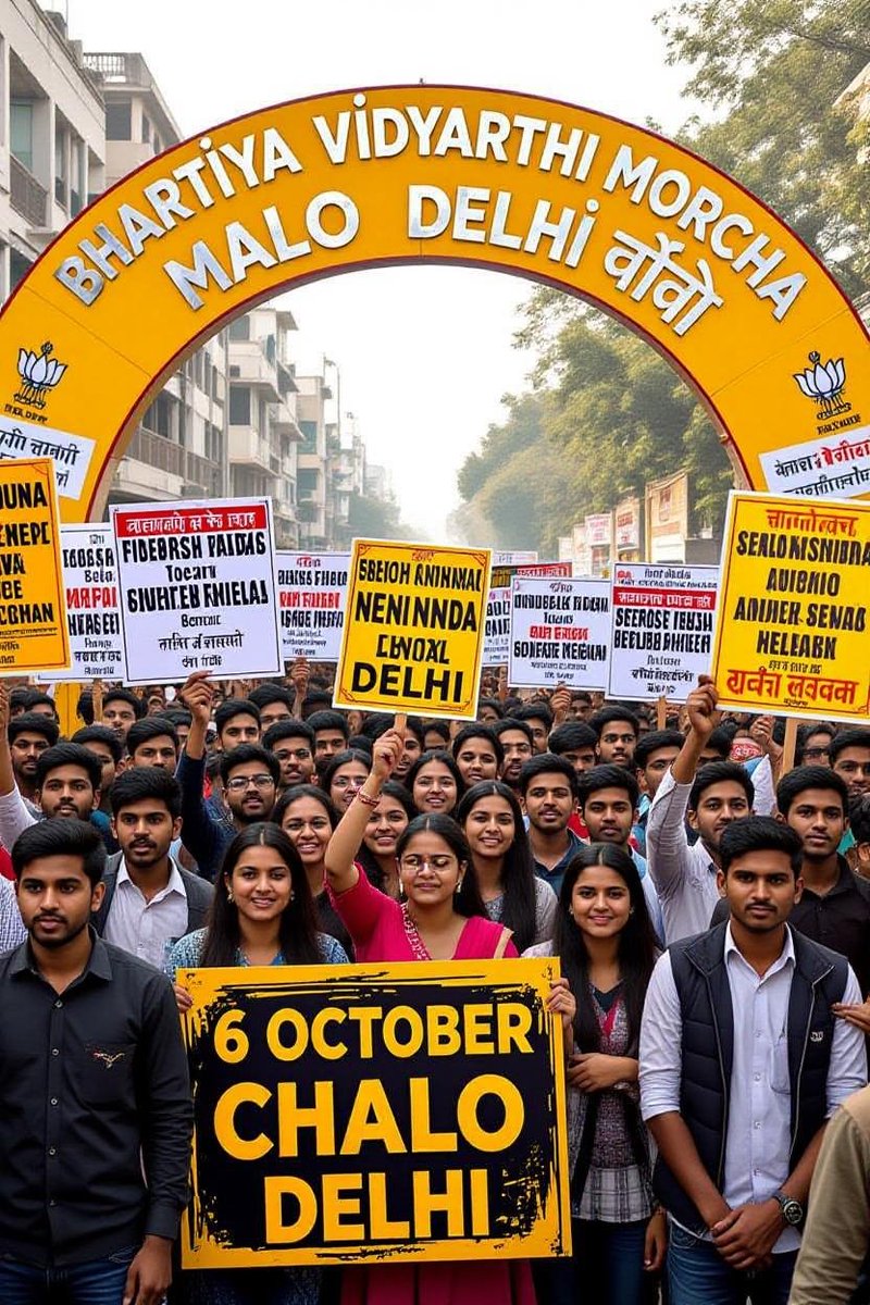 विद्यार्थियों की भीड़ जब उमड़ेगी,
तो सत्ता के दरबार कांप उठेंगे,
क्योंकि यह असली ताक़त है।
#6thOct_ChaloDelhi