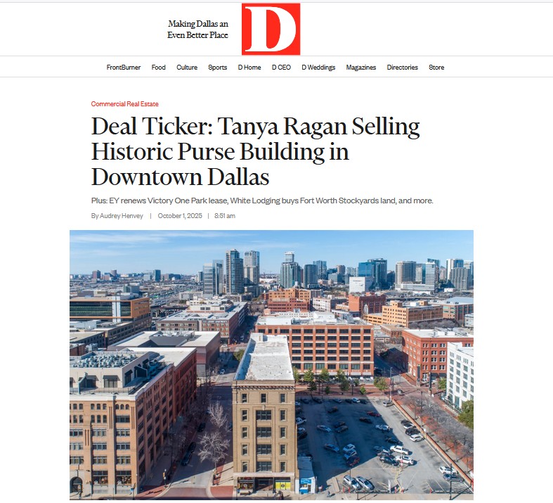 From century-old history to downtown skyline views  the Purse Building made this week’s Deal Ticker! Big thanks to <a href="/DCEOmagazine/">D CEO magazine</a> <a href="/DMagazine/">D Magazine</a> for the feature.
Full story👉 dmagazine.com/commercial-rea…