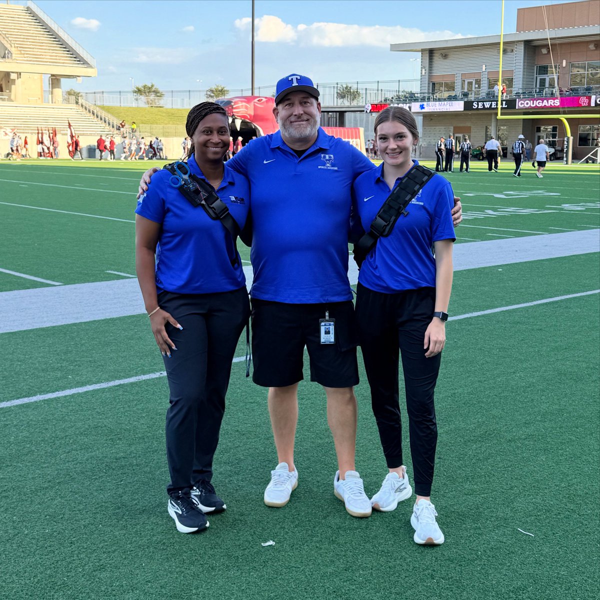 JETaylorHS_AT's tweet photo. Off to a busy start, but never too late to introduce a new face. Please welcome Ms. Faith! She is our newest assistant AT at Taylor High School. We are glad to have her here. 

From left to right: Ms. T/Coach T (Memorial Hermann AT), Mr. Worden (Head AT) and Ms. Faith (Asst. AT) https://t.co/sPZG5PpKp8