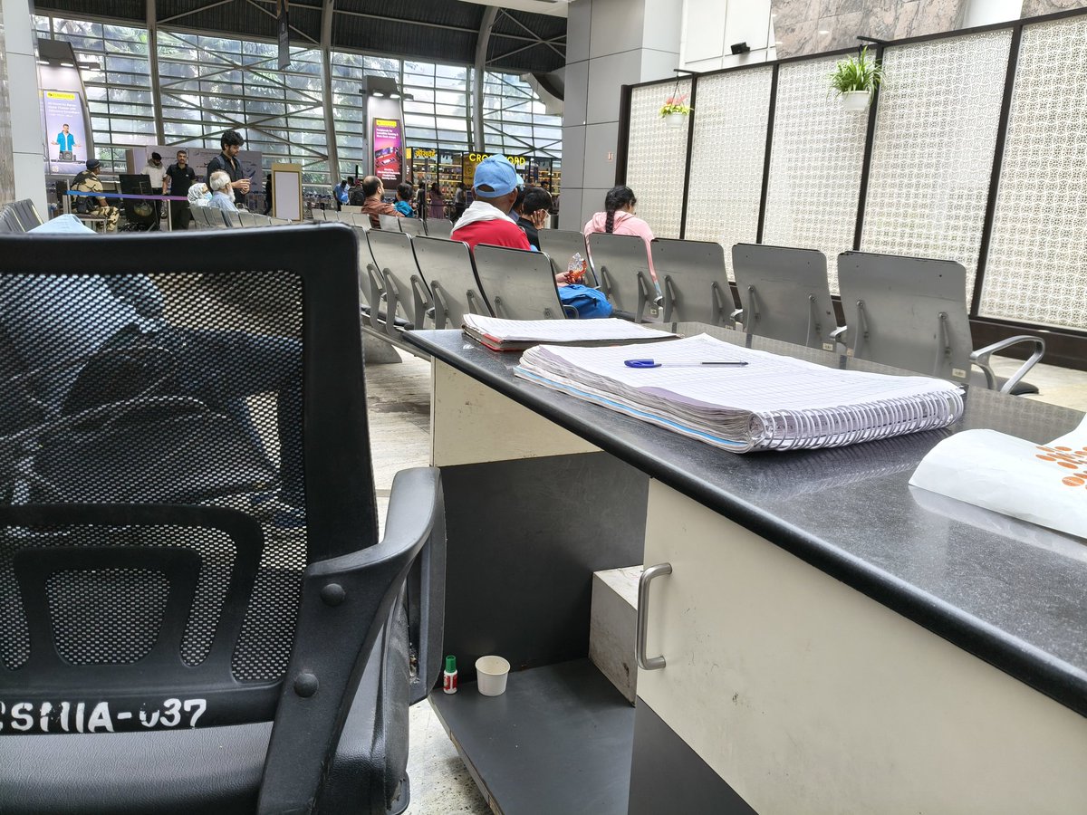 nayanb's tweet photo. Wheel chair registration desk T1, Mumbai Airport, @CSMIA_Official since past 15min, inconveniencing pax who can't walk or stand for long. https://t.co/t7mZEPll2c