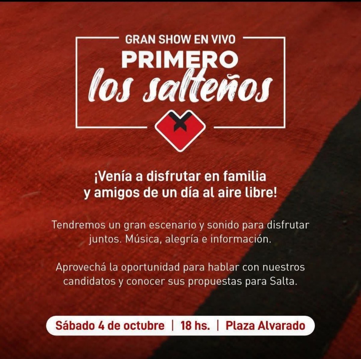 CPeroncho's tweet photo. “Gran show en vivo”
“Oportunidad para hablar con nuestros candidatos”

El conservadurismo en Salta es tan asqueroso que autolastima. https://t.co/TY4ofoPIxs