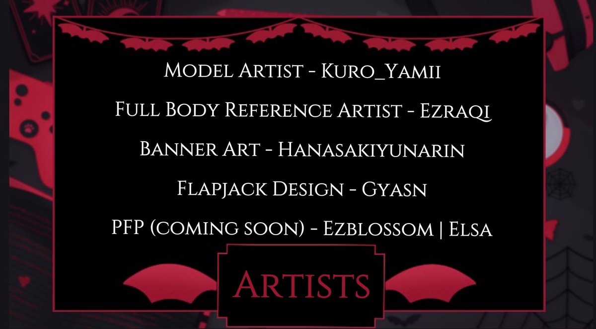 Damsel__fly's tweet photo. Shoutout to ALL of the wonderful artist that worked with me on this Halloween Debut. Thank you all so much!! Go drop them some follows and give them some love! 🌙🦇🖤

🪓 ARTISTS 🪓
- @Gyasn_ 
- @yunarinhanasaki 
- https://t.co/FdiFJOEJdD
- @AdhityaIsyraqi
- @Ezblossom3 https://t.co/dKHPP2zUZH