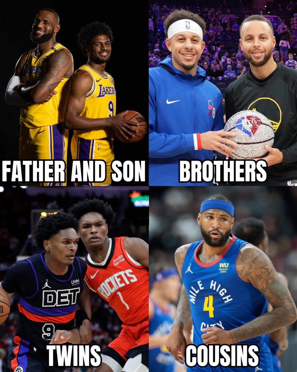 NBA players with their relative…