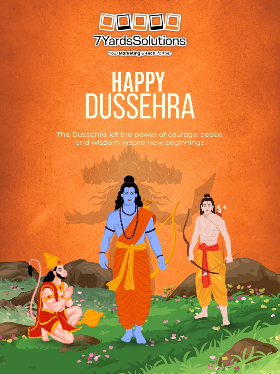 7yardssolutions's tweet photo. This Dussehra, let’s celebrate the victory of good over evil and success over obstacles. 🌸✨ Team 7Yards Solutions wishes you a Happy Dussehra! 🎉

#7yardssolutions #HappyDussehra #DussehraCelebration #DussehraVibes #DussehraFestival #FestivalOfVictory #FestiveHomes https://t.co/tJIWwNuatj