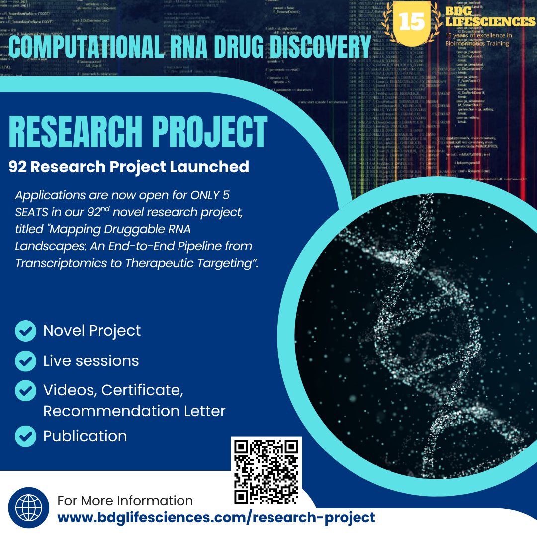 biodiscovery's tweet image. It’s here! Our 92nd Research Project is live: Mapping Druggable RNA Landscapes.
From Transcriptomics → RNA → Structure → Drug Discovery, this is the future of RNA therapeutics. bdglifesciences.com/research-proje…
#NGS #RNASeq #Transcriptomics #RNA #DrugDiscovery #Bioinformatics
