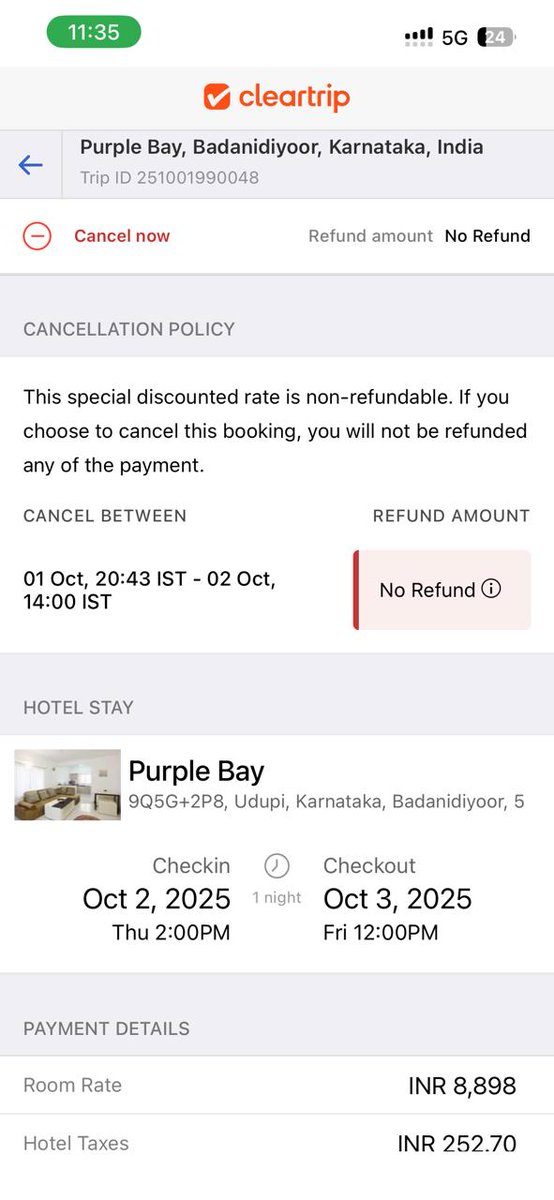 DhonkariaVipin's tweet image. Booked a hotel with Cleartrip in Udupi, not able to find hostel location on Map, Cleartrip support is not helping in this situation, such a poor support for customers who book every trip on the platform. #poorcustomerservice #fraud #cheating @Flipkart @Cleartrip @flipkartsupport