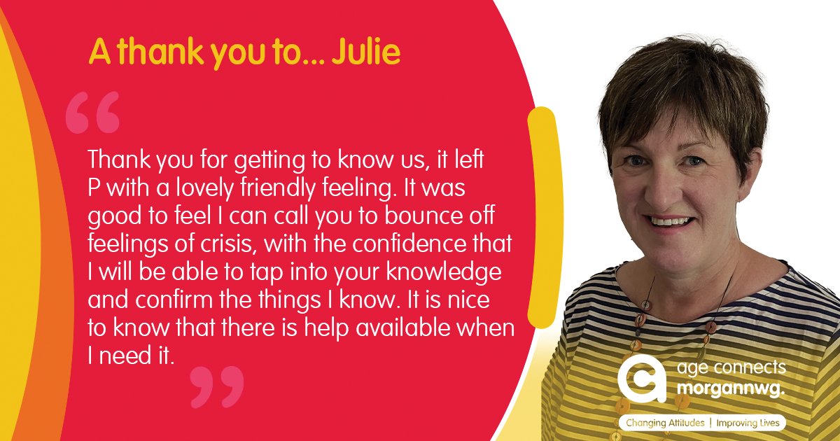 ACMorgannwg's tweet image. We were delighted to receive this wonderful feedback about Julie, one of our Memory and Wellbeing Guides. A representative of a client Julie is supporting shared how much of a reassuring presence she has been:
This is exactly how we want every client to feel.
#FeedbackMatters