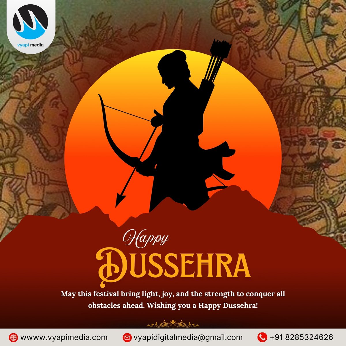 VyapiMedia's tweet image. Happy Dussehra! 🏹
Wishing you and your family a very Happy Dussehra
#HappyDussehra #Dussehra2025 #Vijayadashami #DussehraVibes #FestivalOfVictory #GoodOverEvil #JaiShriRam #TriumphOfGood #IndianFestivals #ShubhDussehra #FestiveSeason #DussehraCelebration #vijayadashami