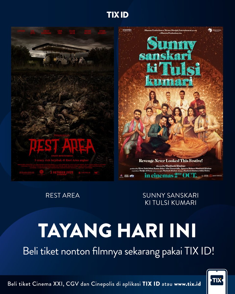 tix_id's tweet image. Ini dia deretan film lokal seru sudah tayang yang udah bisa kamu tonton di bioskop dan beli tiketnya di TIX ID!

#TIXID #RanggadanCinta #TukarTakdir #RestArea #Bioskop