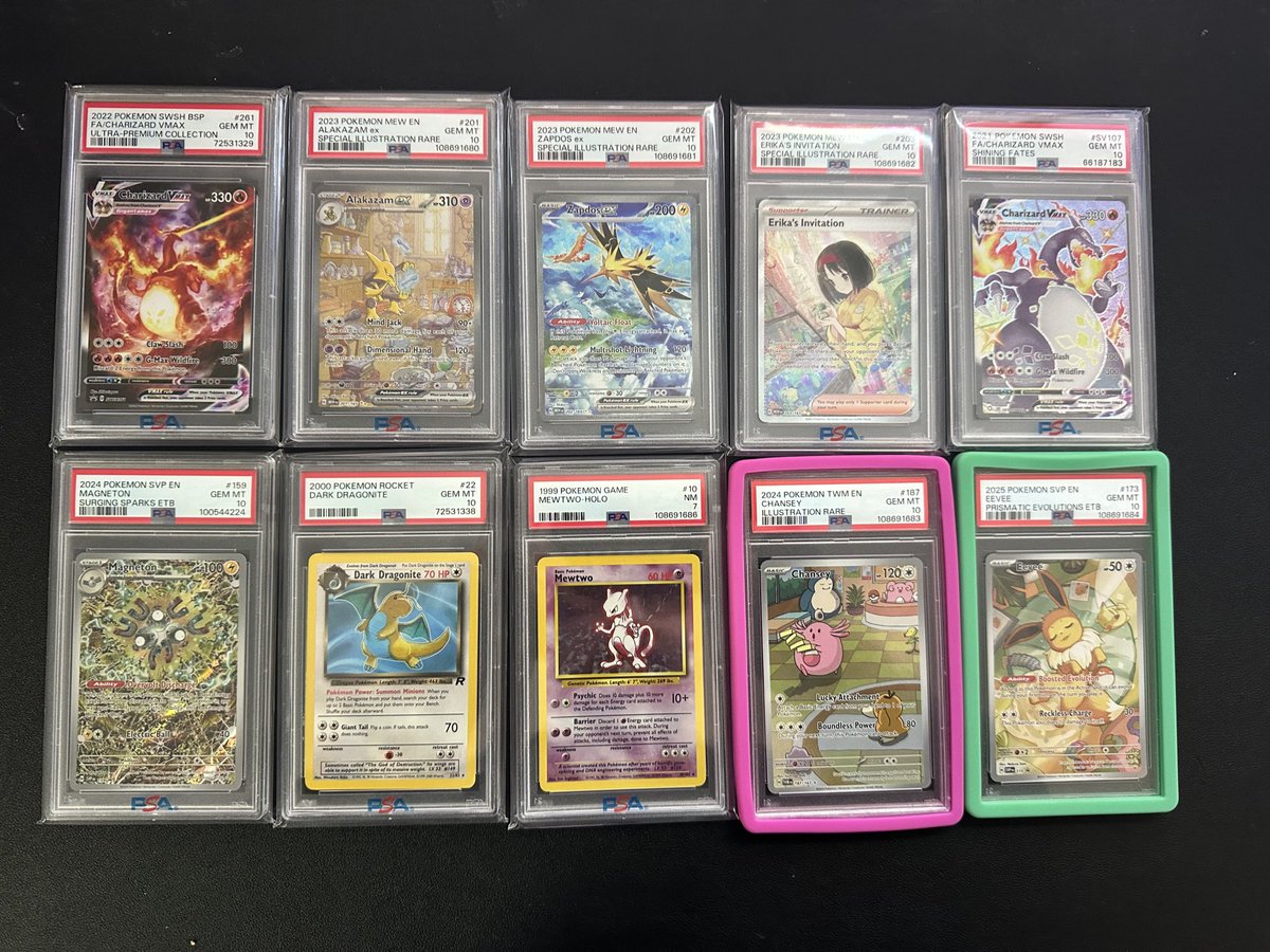 ch27cards's tweet photo. **Selling Pokemon Cards PSA Slab Lot**
COMP: $3200 Asking $2800 PayPal G&amp;S https://t.co/9vXNJsQHwP