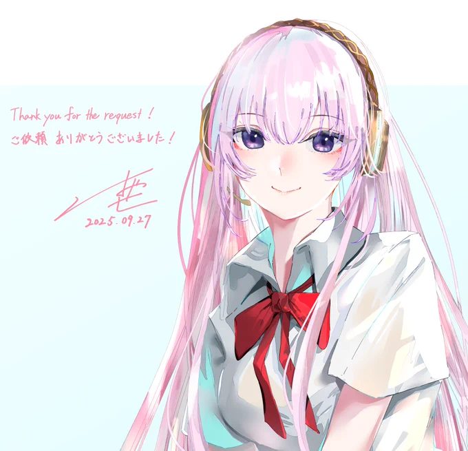 #Commission 巡音ルカさん × 俺ガイル夏服 skebでリクエスト頂きました 初めてのルカさんは新鮮で 描いていて楽しかったです～!