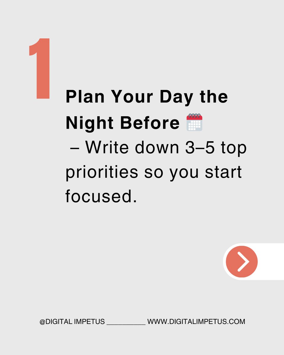 digitalimpetus's tweet image. 🚀 Struggling to stay organised in business?

✨ Small changes = Big results.
💡 Organise your routine, and your business will follow!

👉 What’s your #1 tip to stay organised? Share below ⬇️

#businessgrowthstrategy  #ProductivityTips #EntrepreneurLife   #WorkSmart