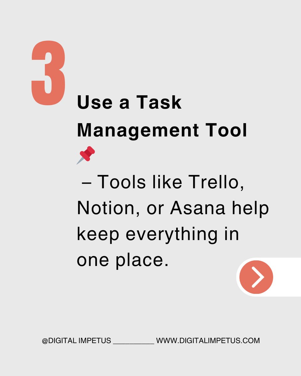 digitalimpetus's tweet image. 🚀 Struggling to stay organised in business?

✨ Small changes = Big results.
💡 Organise your routine, and your business will follow!

👉 What’s your #1 tip to stay organised? Share below ⬇️

#businessgrowthstrategy  #ProductivityTips #EntrepreneurLife   #WorkSmart