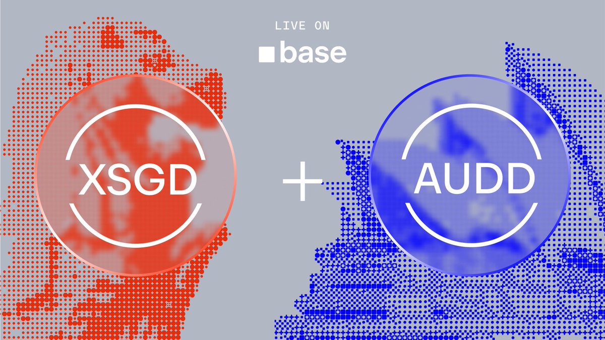 base's tweet image. Bringing the world onchain means bringing every currency onchain

Today’s a step forward: 🇸🇬 XSGD and 🇦🇺 AUDD are now live on Base