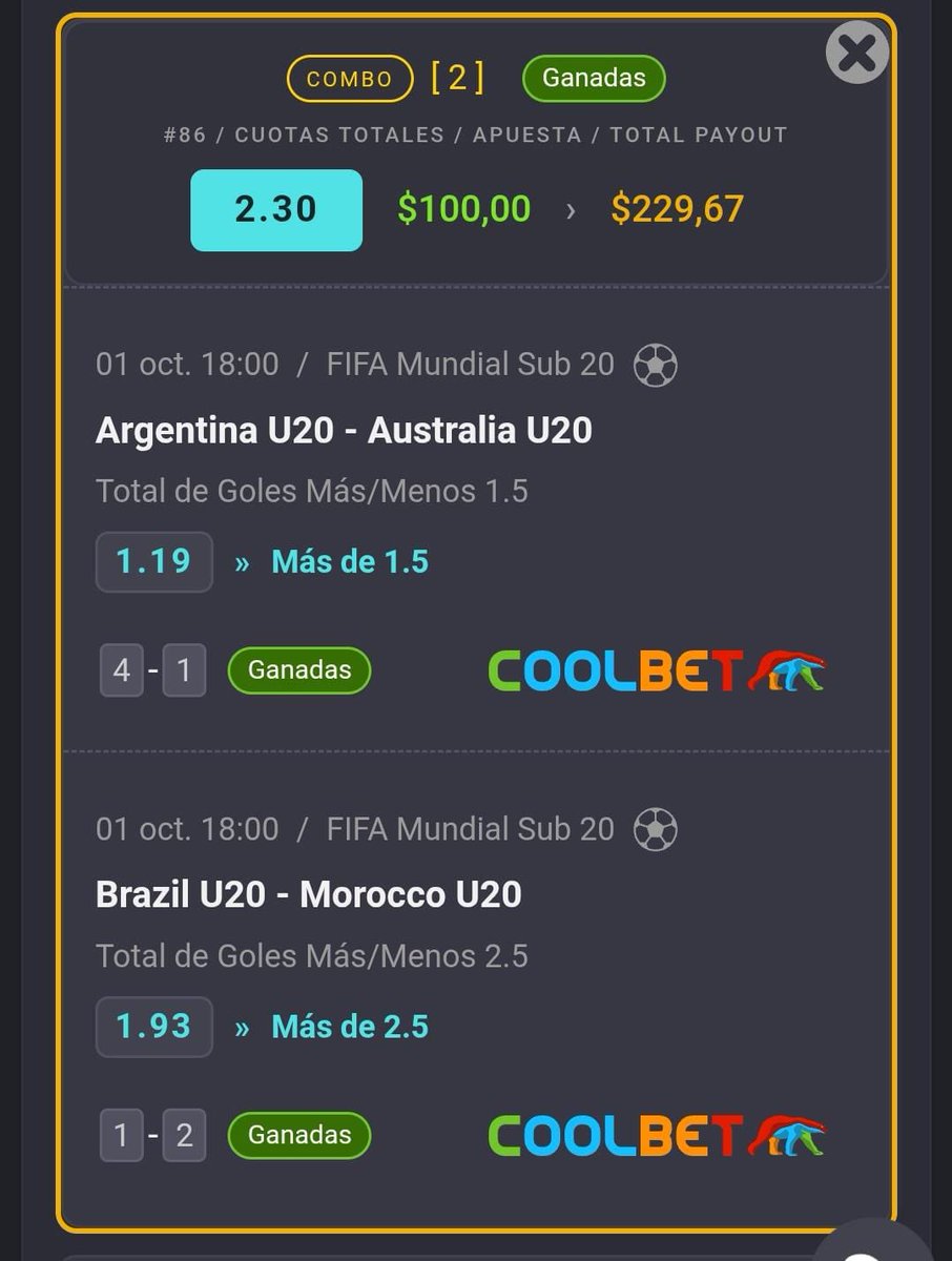 A COBRAAAAAAAR 🤑

NO ME PODÍA IR A DORMIR SIN TRASQUILARTE OSITO REVOLTOSO <a href="/CoolbetEcuador/">Coolbet Ecuador🇪🇨🐻‍❄️</a> Y RECUPERARME DE LA JUGADA FALLADA EN CHAMPIONS LEAGUE. 

AHORA SI A DORMIR TRANQUILOS QUE MAÑANA SERÁ UN NUEVO DÍA MIS PANAS😎

50 RTs❤️ Y SORTEO $50 DÓLARES DE LO GANADO HOY🤪🙌