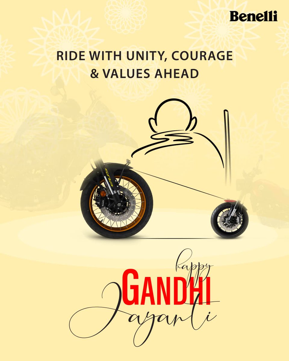 Every ride becomes meaningful when guided by truth, simplicity, and peace. Happy Gandhi Jayanti!
#HappyGandhiJayanti #GandhiJayanti #Benelli #BenelliIndia #India