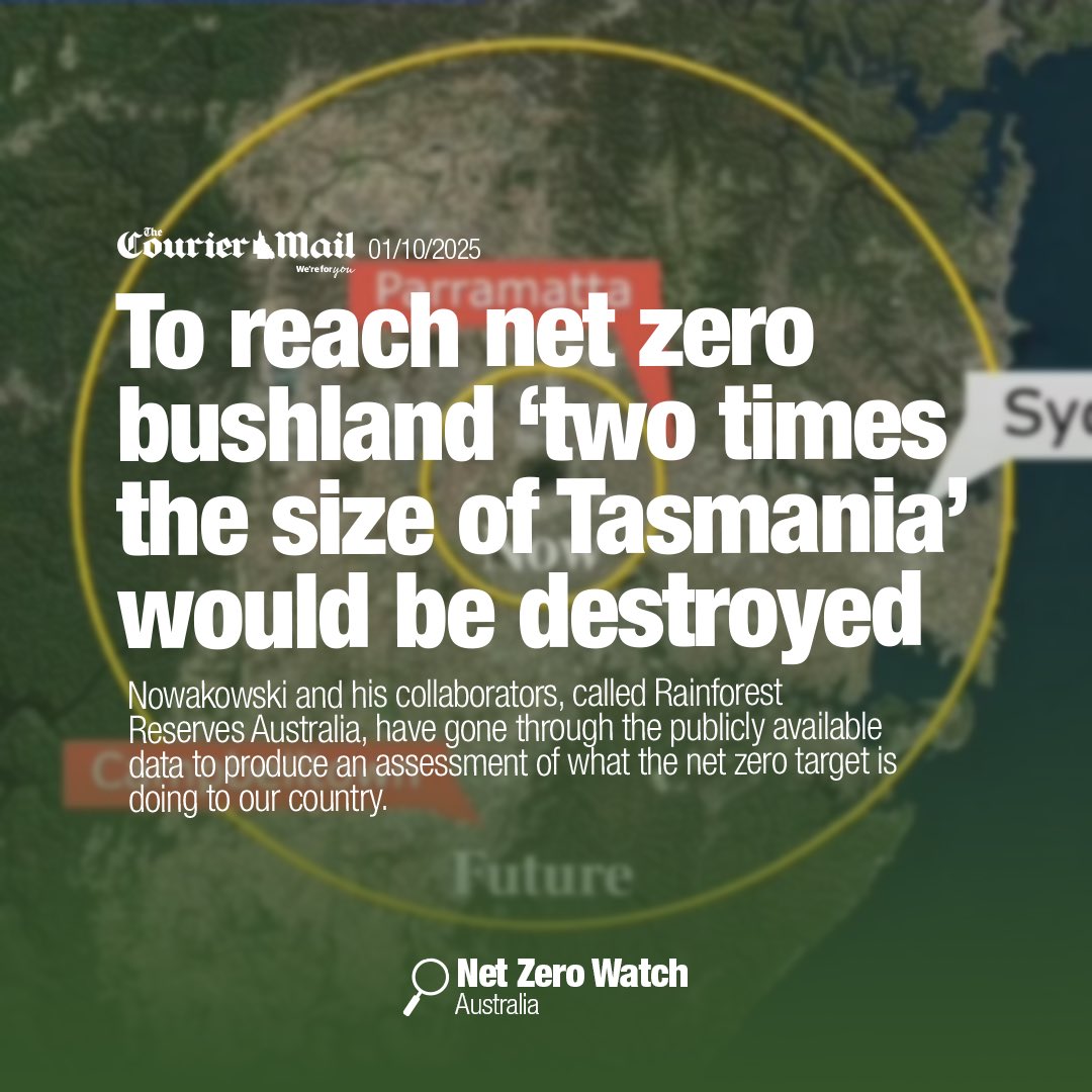 Conservation group Rainforest Reserves Australia have gone through the publicly available data to produce an assessment of what the net zero target is doing to our country.