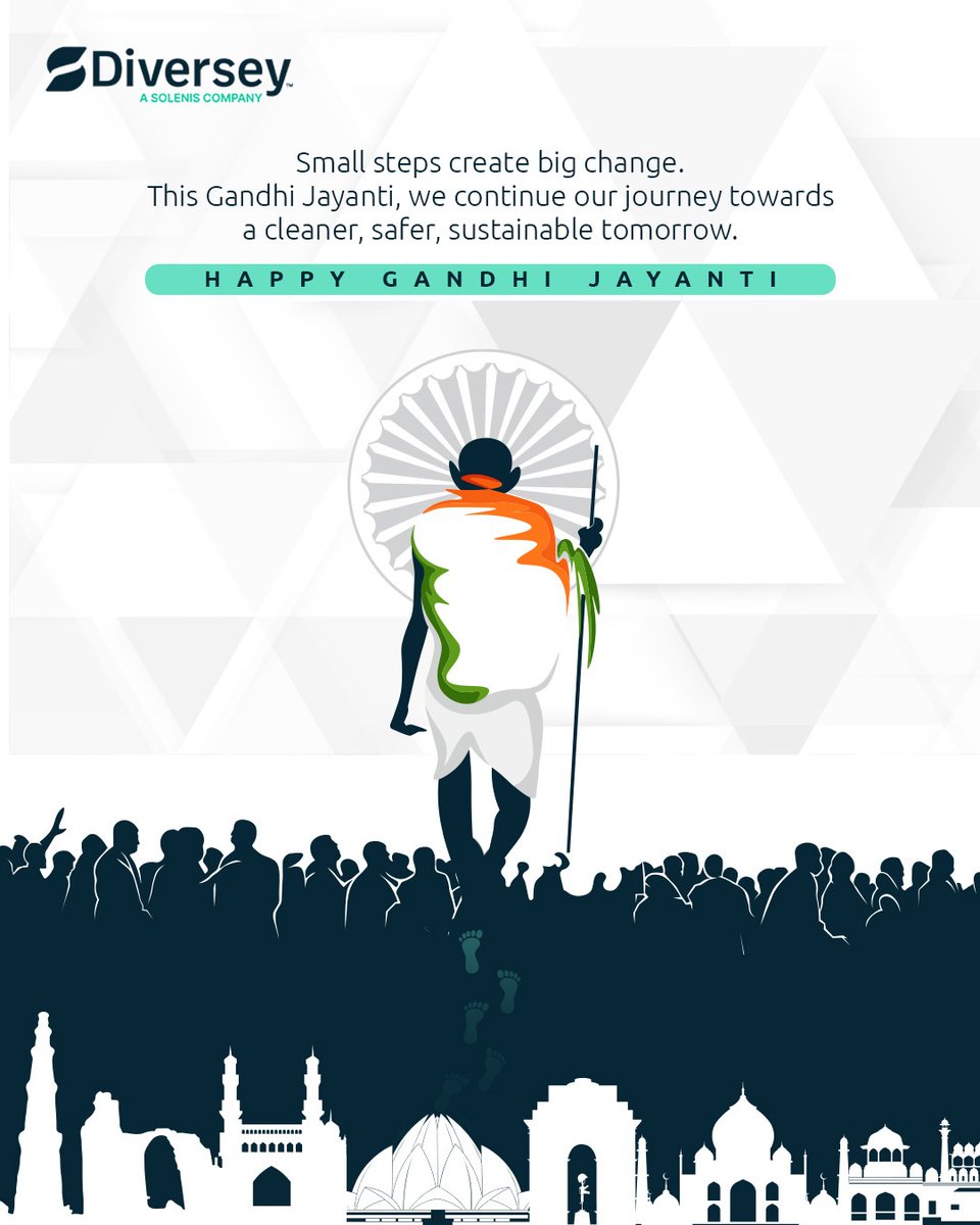 Gandhi Jayanti is a reminder that change often begins with something small, a step so simple that it may go unnoticed at first but eventually grows into something powerful enough to shape history. 

At Diversey, this belief inspires us to keep working through small, mindful