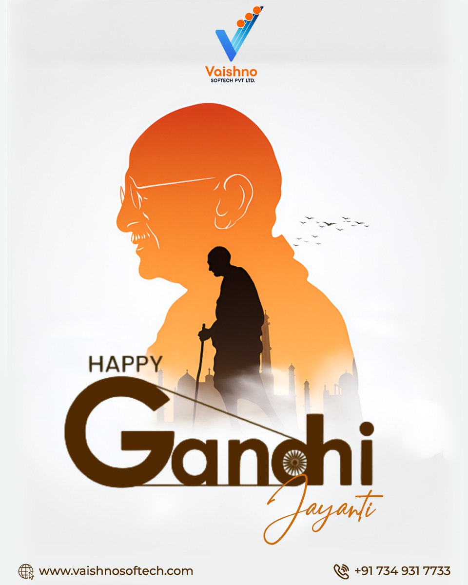 vaishnosoftech's tweet image. Honoring peace, truth, and humanity. Happy Gandhi Jayanti! 

#GandhiJayanti
#MahatmaGandhi
#UnityAndPeace
#VaishnoSoftech
#WeAreVaishno