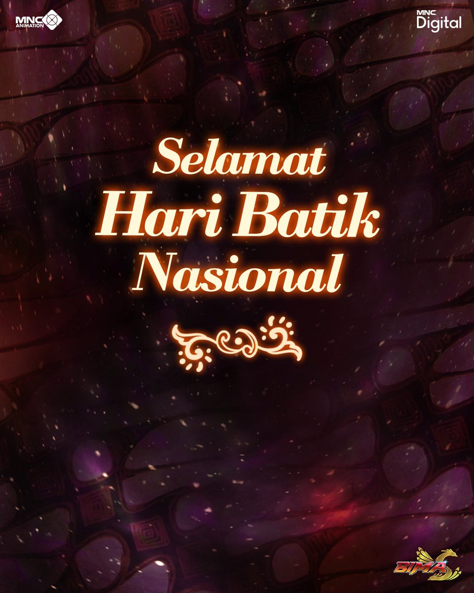 bsatriagaruda's tweet photo. Selamat Hari Batik Nasional! 😊
.
Yuk sama-sama kita lestarikan warisan budaya Indonesia yang penuh makna dan keindahan. Bangga memakai batik, bangga jadi bangsa Indonesia 🇮🇩
__
#HariBatikNasional #BIMASAnimation #BatikDay https://t.co/3Ama2HtVkj