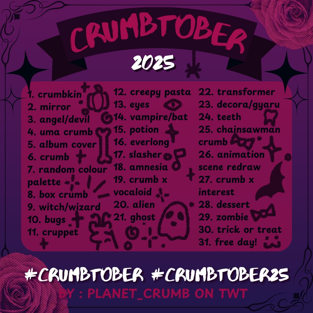 woagh.. whats this… CRUMBTOBER?? in THIS economy?? 

use #crumbtober or #crumbtober25 , rts are very appreciated!! ^_^
#crumbfanart #cuptoastfanart