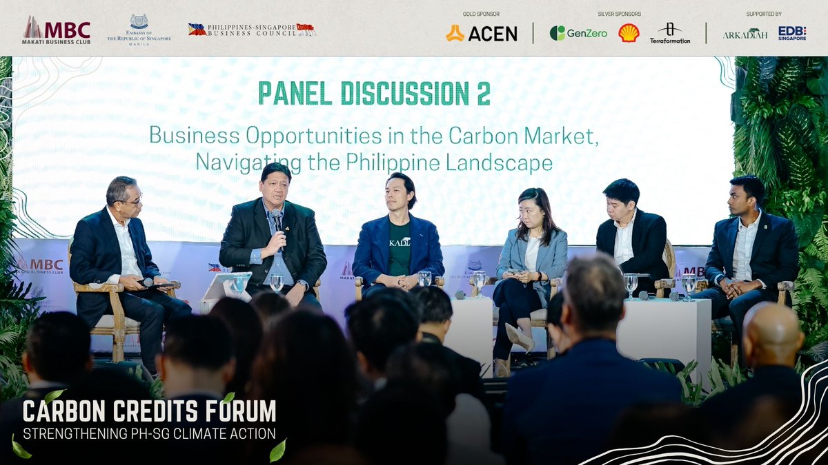 PANEL DISCUSSION: The second and final panel zeroes in on "Business Opportunities in the Carbon Market, Navigating the Philippine Landscape."

#MBC #MBCCarbonCreditsForum #PHSGClimateAction #carbonmarkets