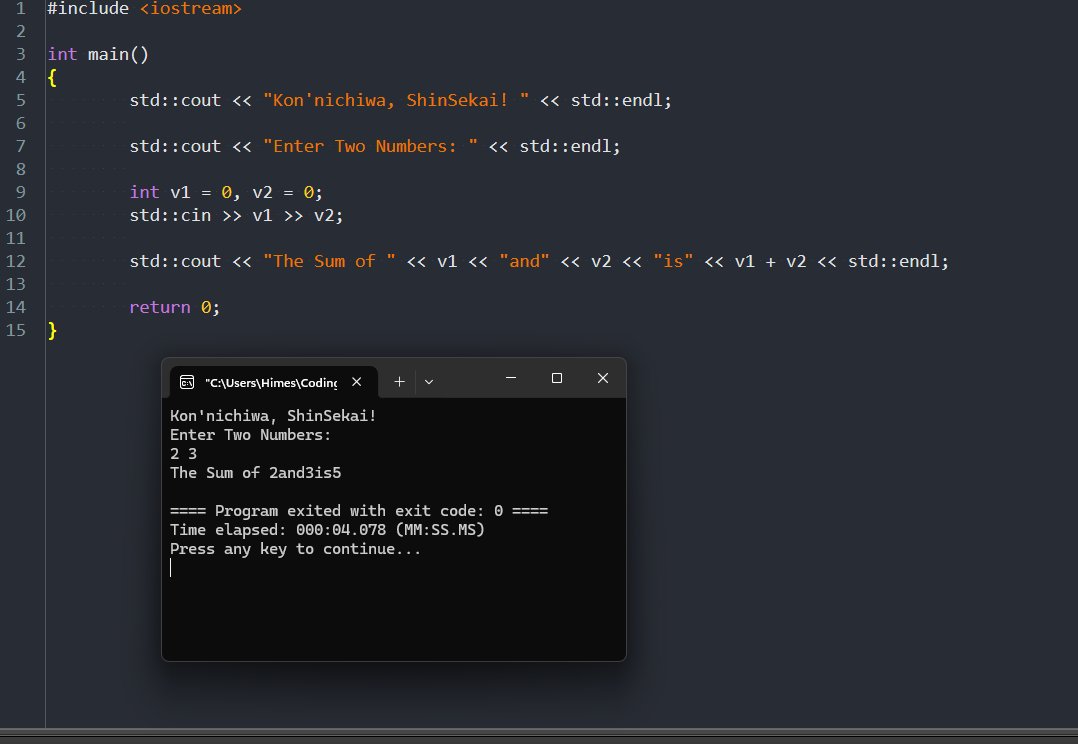 himeshsolankiss's tweet image. although nothing to be impress of... but I made First Code of my Life in C++..
#cpp #firstcode