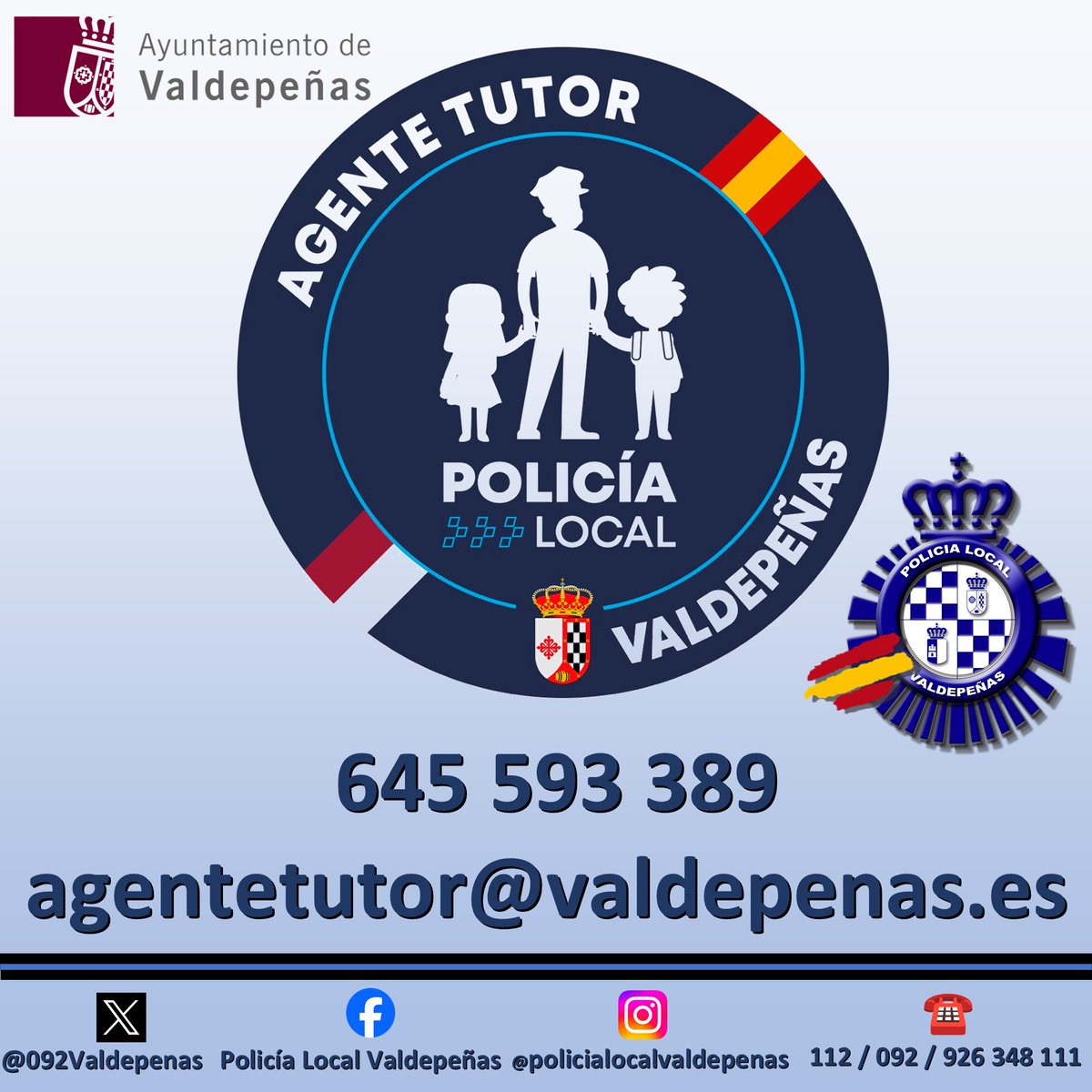 ¿Conoces el servicio de Agente Tutor?

El teléfono 645593389 está disponible para atender problemas de escolares, docentes, familias,... buscando prevenir el absentismo y que los menores ejerzan su derecho a la educación reglada.

Contáctanos.

(Sólo mensajes de Whatsapp)