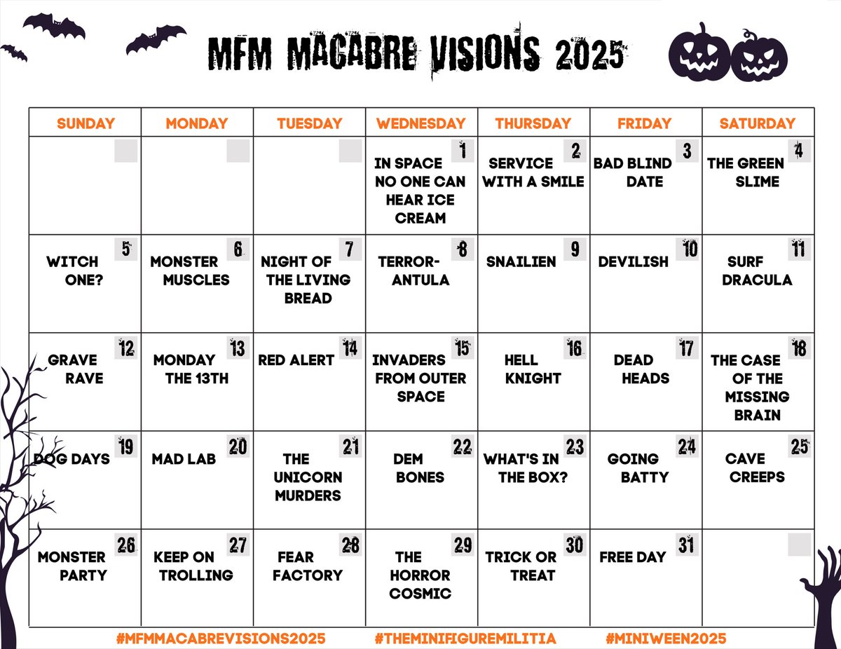 JohnMoreyAuthor's tweet photo. MFM Macabre Visions 2025 Day 02: SERVICE WITH A SMILE
Our hardworking staff also provides meat for the burgers!
Figures used: Mordles (Toyfinity), Li'l McDonald's (McDonald's)
#miniween2025, #miniween, #mfmacabrevisions, #minifiguremilitia https://t.co/nhJgvbUsW5