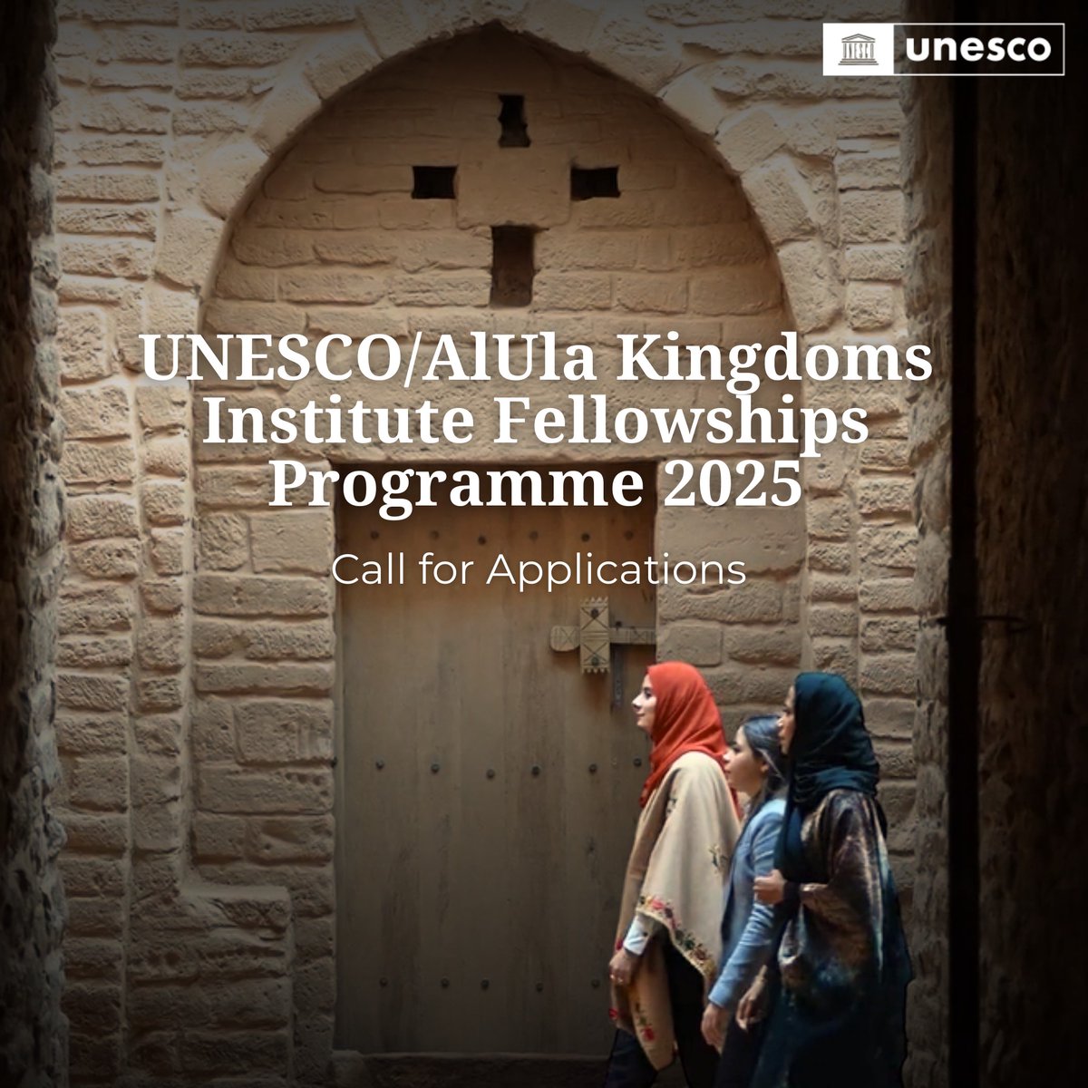 UNESCO's tweet photo. 🙌 Good news for aspiring heritage leaders! 🙌

You now have until 6 October to apply for the UNESCO/#AlUla Fellowships Programme.

Be among the 10 selected fellows shaping the future of #WorldHeritage.

Apply here 👇https://t.co/lcnZjyMTgw

@RCU_SA https://t.co/oGs44RZhCk