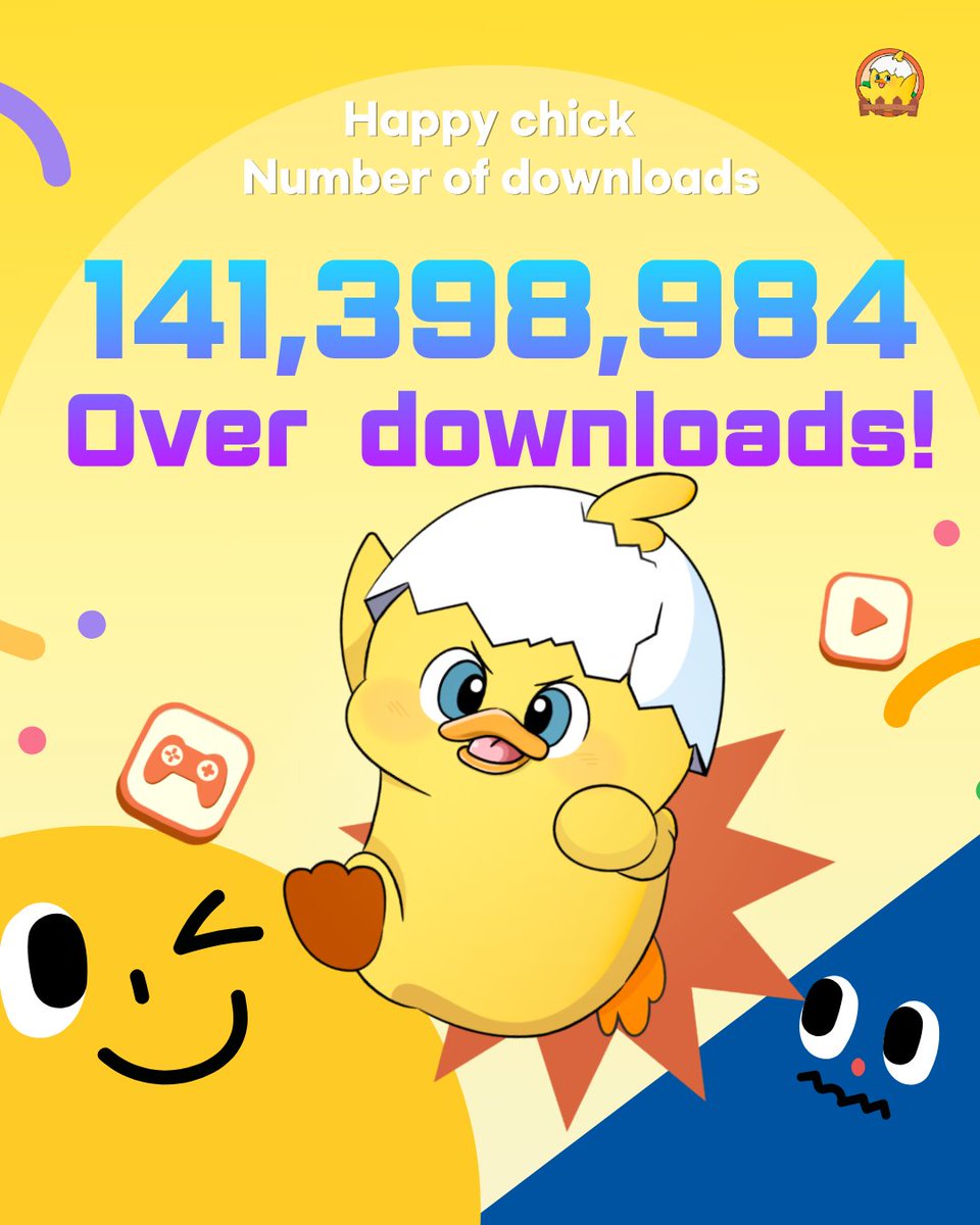 HiyokoGlobal's tweet photo. Weโve reached over 141 million downloads! ๐๐ฃ
Thank you to everyone for playing Happy Chick!
Letโs keep making awesome retro game memories together.
Play now and join the fun!
#HappyChick #RetroGame #RetroGaming #ClassicGames #Emulator #GameCollection #OldSchoolGamer #game https://t.co/YMuL2LaLGj