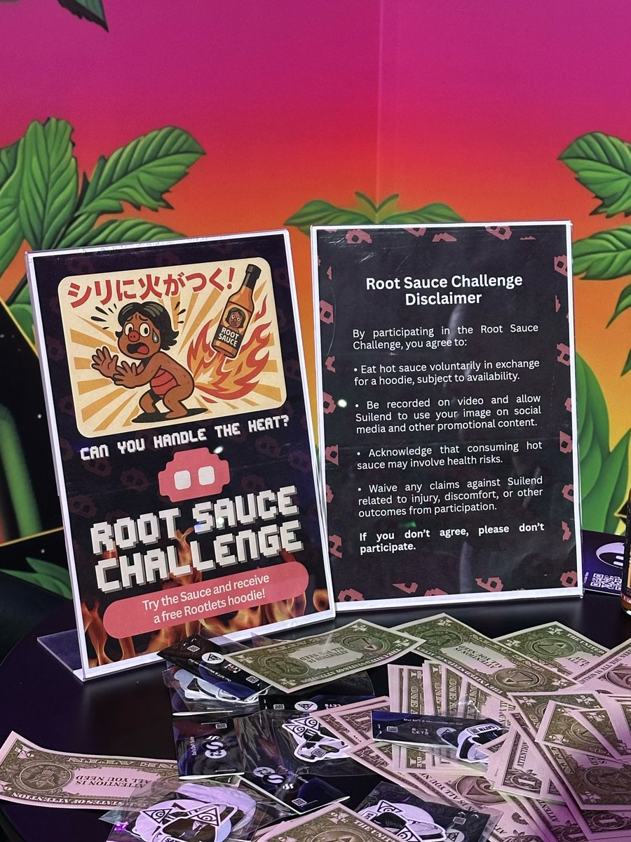 rootlets_nft's tweet image. SUIFEST × ROOT SAUCE CHALLENGE

Think you can handle the heat? 🔥

Stop by the Suifest ATTN booth at 1 PM SGT and join the R🐽t Sauce Challenge for a chance to win merch (while supplies last).