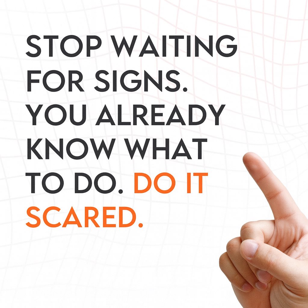 ChrisLCampbell's tweet image. “STOP WAITING FOR SIGNS. YOU ALREADY KNOW WHAT TO DO. DO IT SCARED.”

👉 That’s the post.
#Motivation #Leadership #DoItScared
