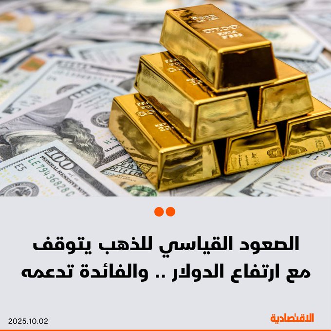 تراجع الذهب اليوم الخميس من أعلى مستوياته متأثرا بجني الأرباح وارتفاع الدولار الطفيف، لكنه تلقى بعض الدعم من التوقعات بمزيد من تخفيضات الفائدة. المعدن الأصفر تراجع 0.2% إلى 3858.50 دولار للأونصة بعدما سجل أعلى مستوى تاريخي عند 3895 دولارا أمس الأربعاء 
