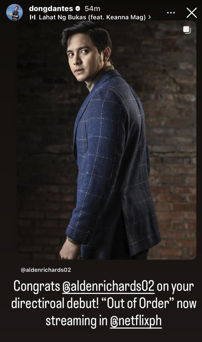☺️ congrats Alden Richards #OUTofORDERonNetflix 

Dingdong Dantes IGS