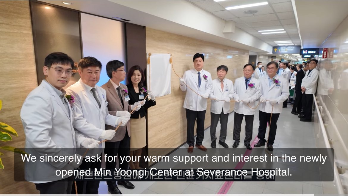 MinYoongiSwagg7's tweet photo. The hospital added a brief highlight video of the opening ceremony for the Min Yoongi Treatment Center! It shows how beautiful the center is. 

You can watch in the link below 👇 https://t.co/yteMmiAc1Q