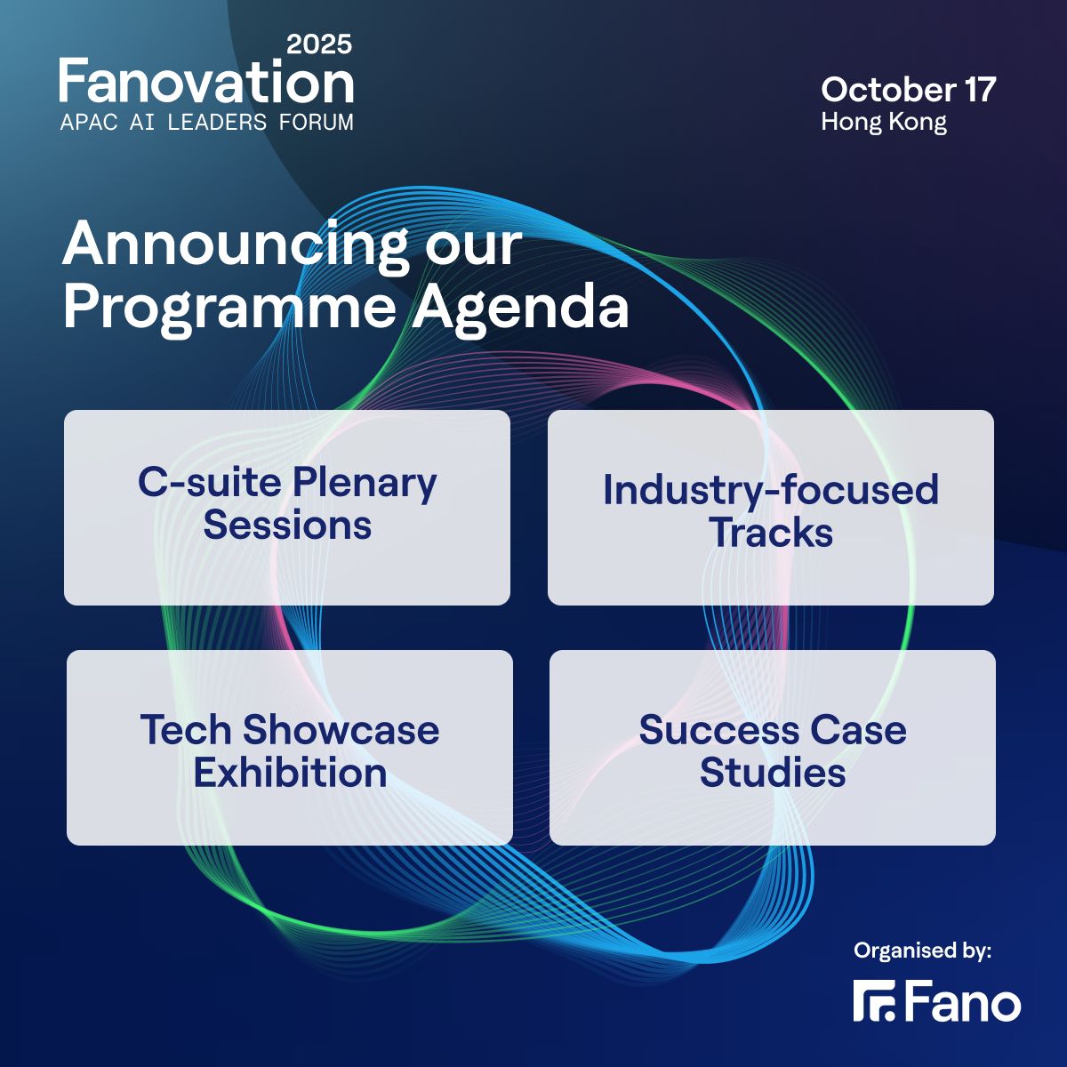 📣 The Agenda for #Fanovation 2025 is LIVE! 
✅ Main Conference: Hear from policymakers, industry visionaries, and enterprise AI leaders.
✅Afternoon Breakout Sessions: 🔹Banking &amp; Financial Services 🔹Enterprise &amp; Government Innovation
✅ Tech Showcase booths