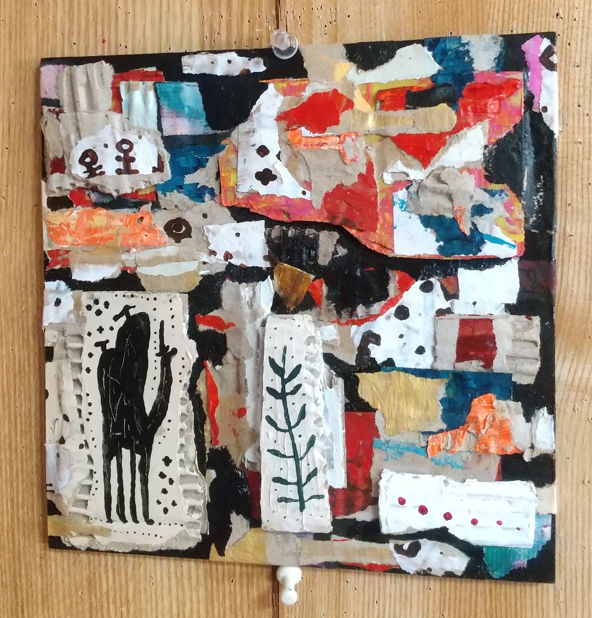 絵画 コラージュ hwaraさん @hwara_art さんのNinaちゃんで色紙コラージュ