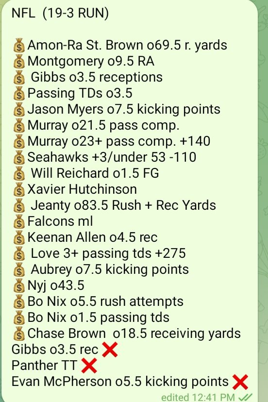 #NFL 19-3  RUN 🔥

-1ST 25 PEOPLE 

-3 DAY FREE TRIAL

#GamblingCommunity #
#potd #picks #prizepicks #GamblingX  #handicapper #sportsbettor #fanduel #draftkings 

dubclub.win/r/p/pri-rw78q/…