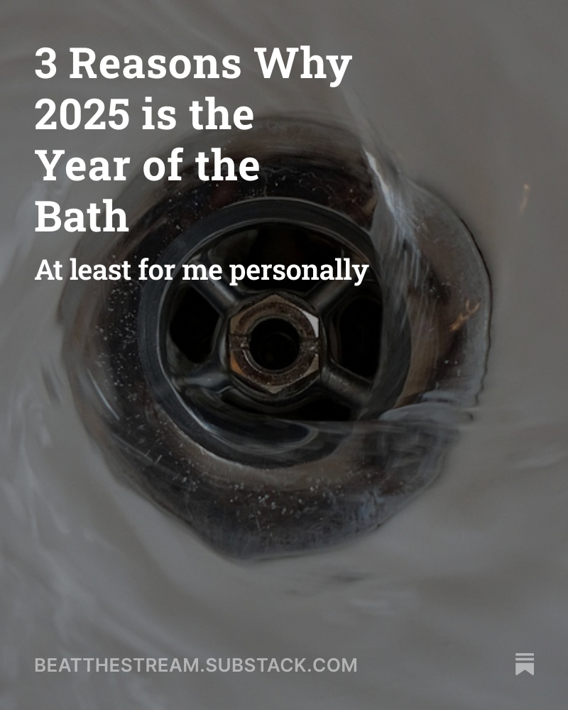 HS_Writing's tweet image. Join me as I muse about how my 2025 is defined as the Year of the Bath in my latest Substack newsletter. #amwriting open.substack.com/pub/beatthestr…