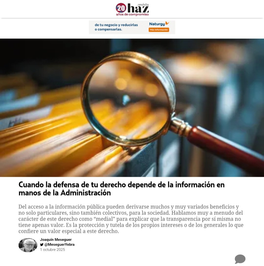 Cuando la defensa de tu derecho depende de la información en manos de la Administración. Escribo en <a href="/RevistaHaz/">Revista Haz</a> hazrevista.org/opinion/2025/1…