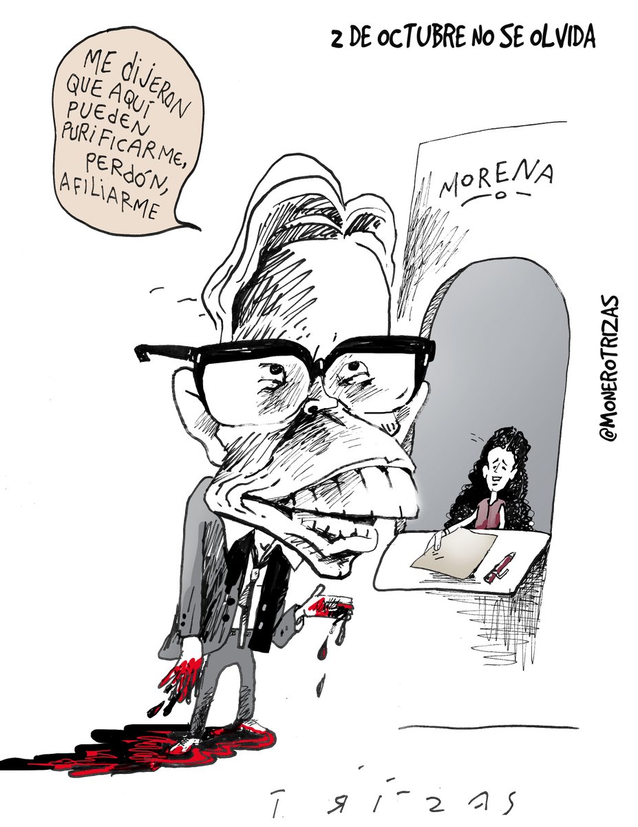 #2DeOctubre  La #CaricaturaDeHoy #GustavoDíazOrdaz  , #Morena    y el don de la purificación #Afiliaciones al minuto del partido oficial.  . #Jóvenes #MovimientoEstudiantil.