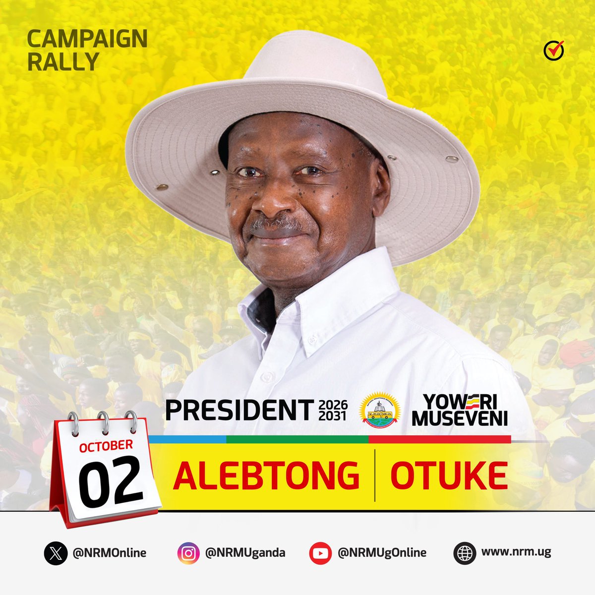 MKarekye's tweet photo. Alebtong and Otuke….we go!!  The teacher, leader, general,etc @KagutaMuseveni is coming to engage! Topic: Protecting the Gains as we make a Qualitative Leap into High Middle Income Status. https://t.co/XA4rcrU3dU
