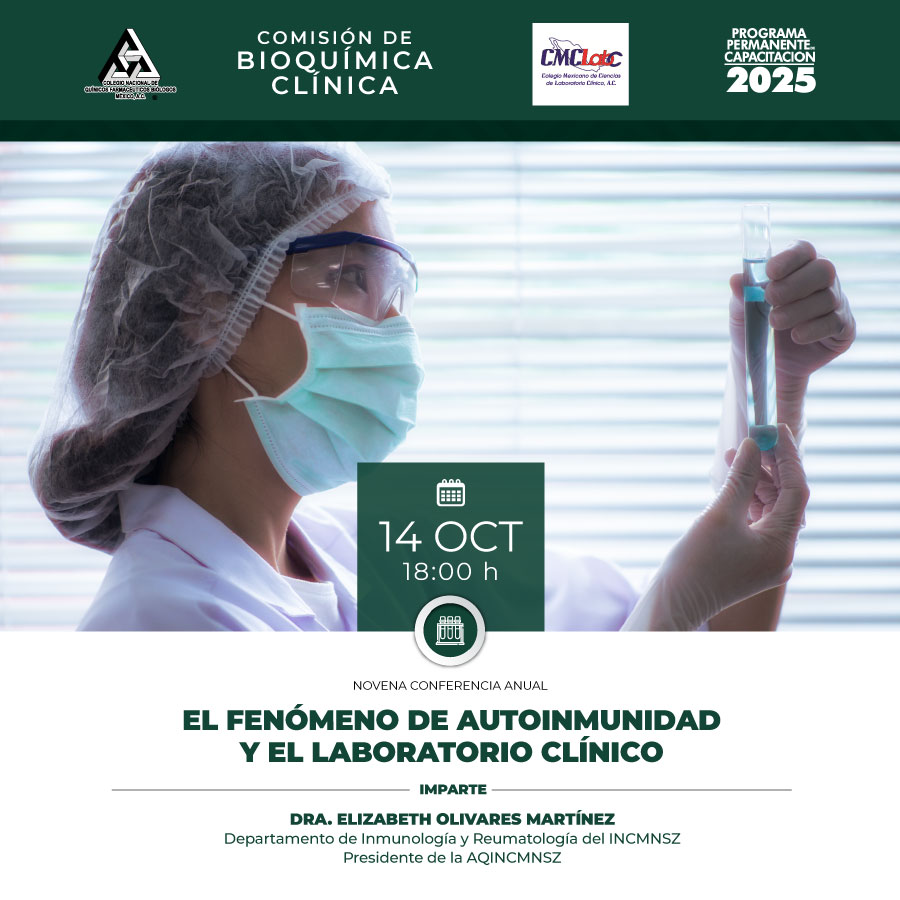 ColegioQFBMex's tweet image. La autoinmunidad es un reto creciente en la salud.

El Laboratorio Clínico es clave para comprender sus mecanismos y mejorar diagnósticos.

Acompáñanos, regístrate en bit.ly/4pK0Xg2

Socios CMCLAB  bit.ly/PpC-25

#Autoinmunidad #LaboratorioClínico #Diagnóstico