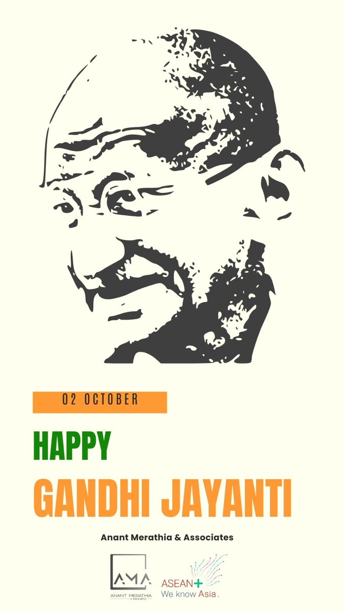 AnantMerathiaA's tweet photo. Honoring the values of truth and non-violence.
Happy Gandhi Jayanti from AMA.

#GandhiJayanti #AMA #TruthAndNonViolence https://t.co/bkD5RYapsV