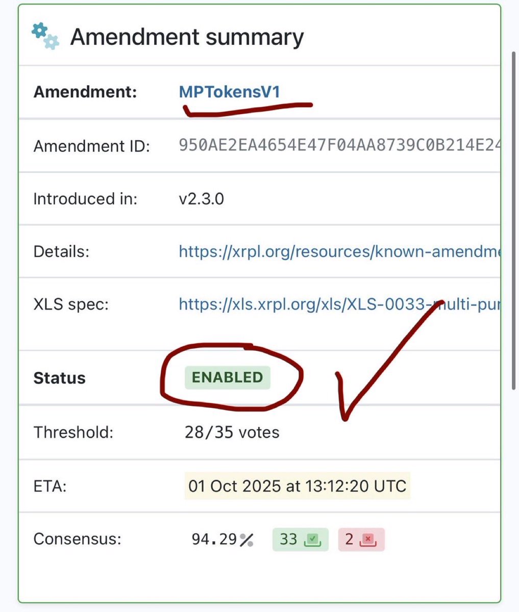 XRPArabic's tweet photo. خبر مهم🏆
تم تفعيل معيار Multi Purpose Tokens على XRPL
هذا التحديث التاريخي يسمح لترميز كل شيء: الأسهم والسندات والعقارات..الخ

دخول مرحلة جديدة للتبني المؤسسي
يدعم XRP كأصل رئيسي في النظام المالي

شراكات ريبل الخاصه بالترميز ستفعّل على XRPL

عرفتو لماذا الطلب المؤسسي على XRP🏆🎉 https://t.co/RCNXfspBsA