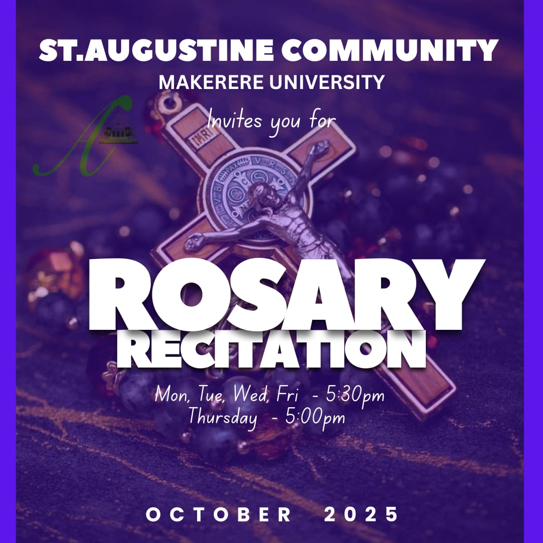October is the Month of the Rosary, 
We shall have Rosary recitation in the Chapel as follows;
Mon, Tue, Wed, Friday - 5:30pm
Thursday- 5:00pm 
Saturday- After 7am Mass

MAY OUR PRAYERS BE HEARD THROUGH THE INTERCESSION OF THE BLESSED VIRGIN MARY