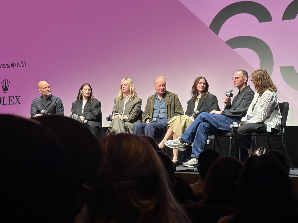 Co-writer Eskil Vogt and Actors Inga Ibsdotter Lilleaas, Elle Fanning, Stellan Skarsgård and Renate Reinsve with Co-writer/Director Joachim Trier #SentimentalValue @thenyff #NYFF63