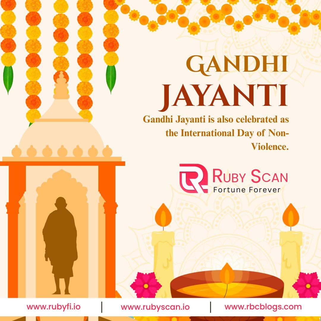 rubywebcast's tweet image. Honoring the Father of the Nation on Gandhi Jayanti 🙏✨
Let’s follow his path of truth, peace, and non-violence to build a better tomorrow. 🌿🕊️
#GandhiJayanti #RubyScan #RubyCoin #Cryptocurrency #RubyBlockchain
